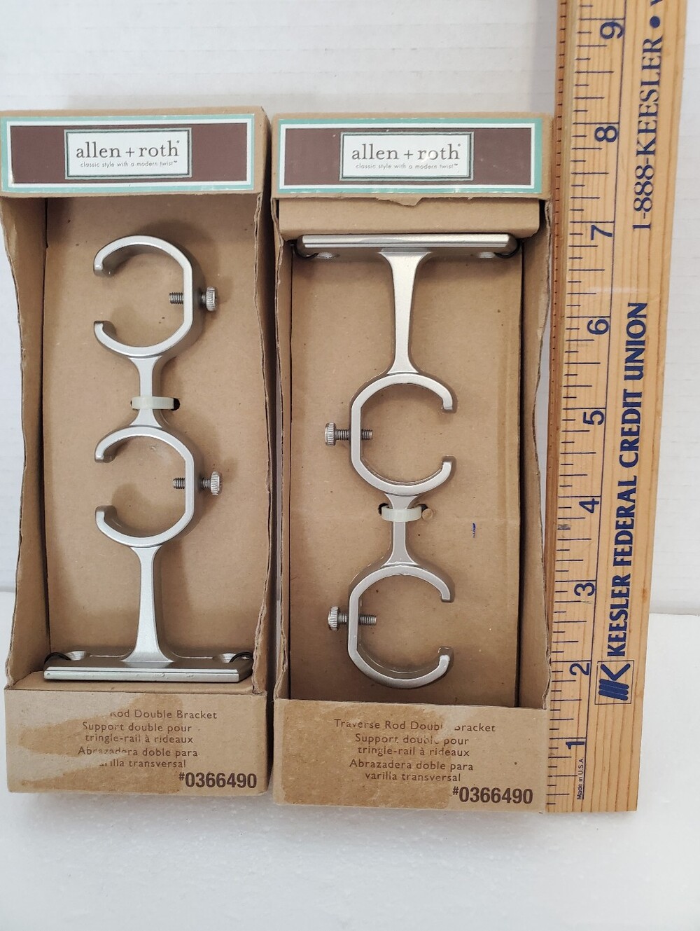 Traverse Rod Double Bracket Set of 2 - 2 New PACKAGES Allen + Roth